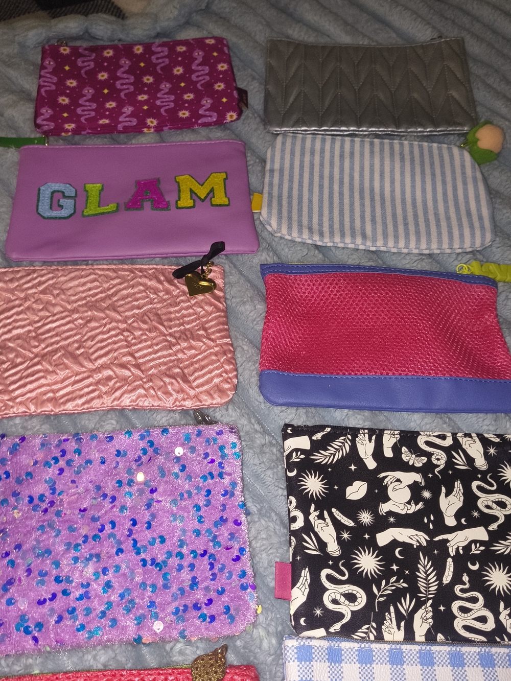 ipsy Multi-Color Assorted Travel Pouch Set - Pink, Purple, Gray, Blue, Black